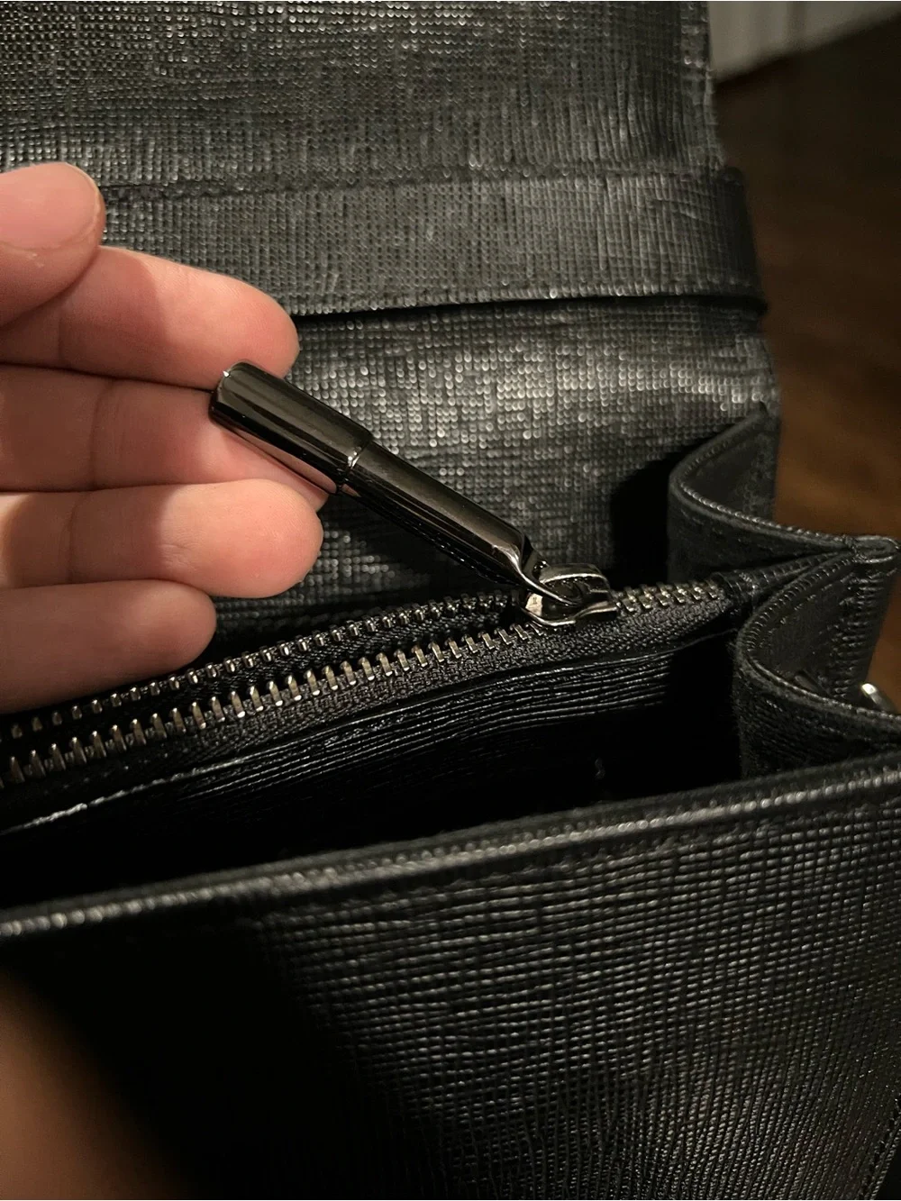 Burberry Black Textured Leather Briefcase - Double Buckle Professional Bag